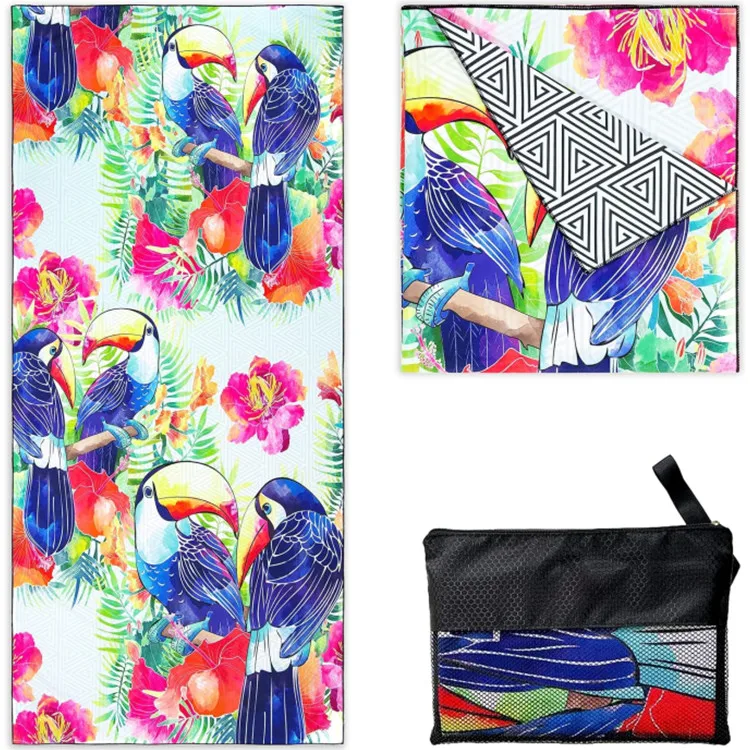 Customizable Microfiber Beach Towel Quick Dry Antimicrobial Colorful Summer - Image 2