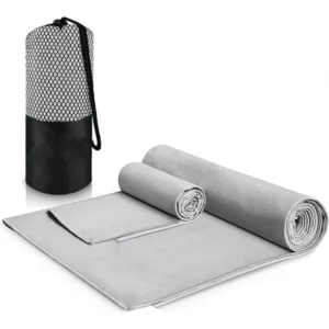 Customizable Microfiber Camping Towel Quick Dry Lightweight Absorbent Mesh Bag Round Logo