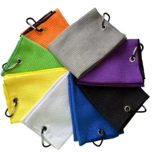 Customizable Microfiber Waffle Golf and Gym Towel Quick Dry Instant Water Absorption Custom Logo Woven