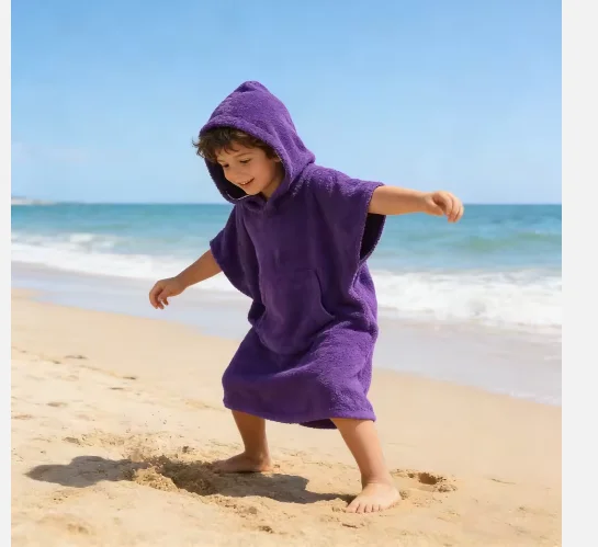 Customizable Summer Knitted Plaid Beach Bath Robe Parent-child Set Quick Drying Microfiber