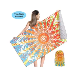 Customized Double-Sided Microfiber Beach Towel Quick Dry Sublimation Printing Logo Pattern