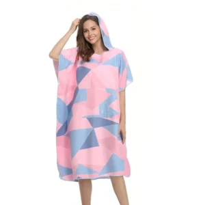 Customized Eco-Friendly Absorbent Suede Hooded Microfiber Surf Poncho Quick-Dry Antimicrobial