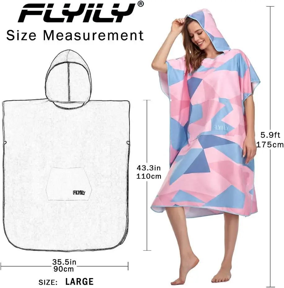 Customized Eco-Friendly Absorbent Suede Hooded Microfiber Surf Poncho Quick-Dry Antimicrobial - Image 2