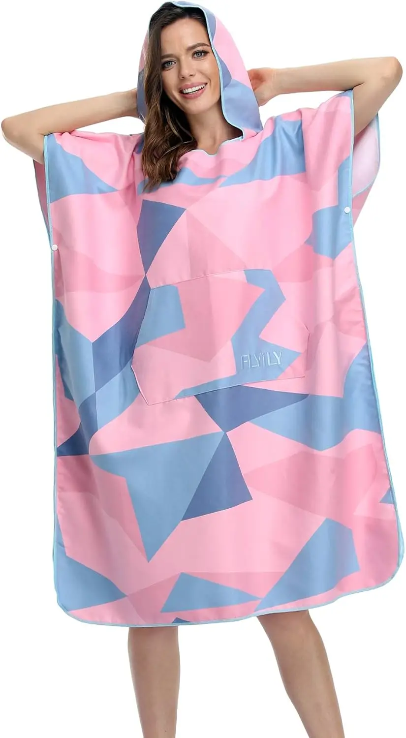 Customized Eco-Friendly Absorbent Suede Hooded Microfiber Surf Poncho Quick-Dry Antimicrobial - Image 3