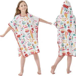 Customized Eco-Friendly Hooded Beach Towel Quick-Dry Antimicrobial Soft