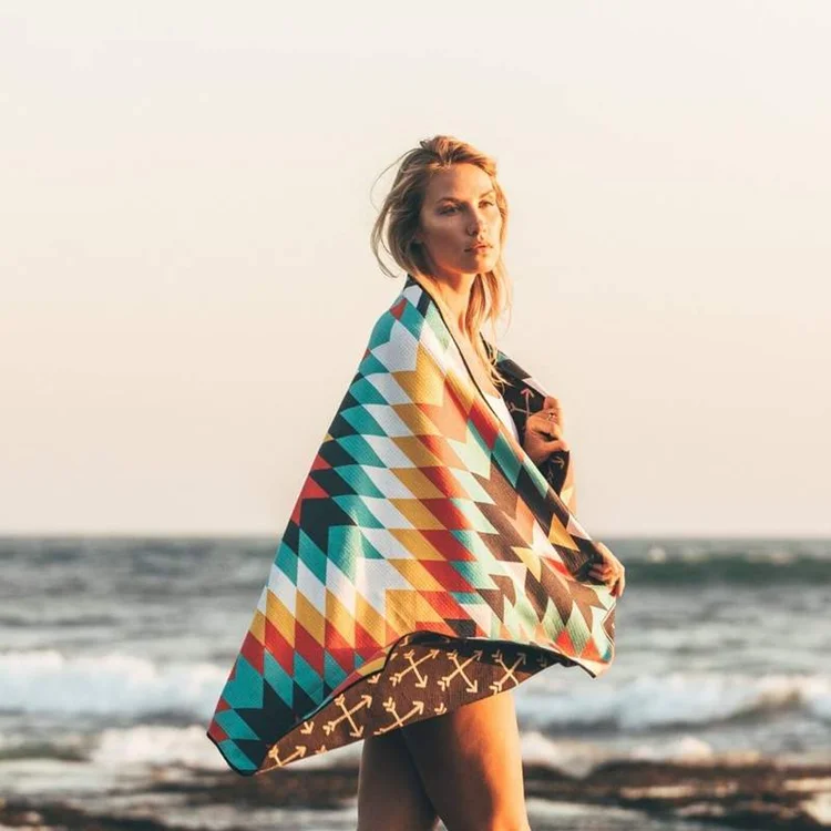 Customized Extra Large Waffle Beach Towel 80x160cm 90x180cm Microfiber OEKO-TEX