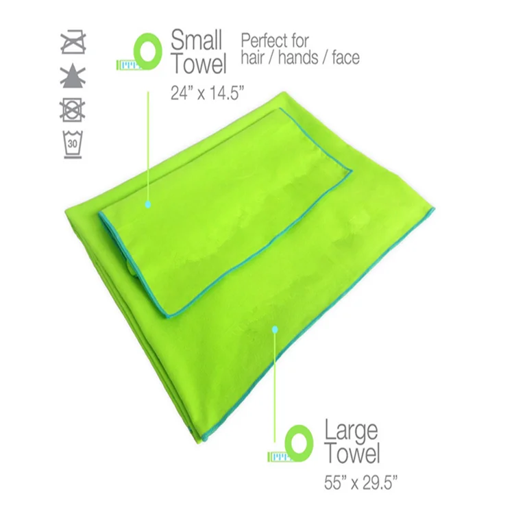 Customized Fast Drying Microfiber Suede Travel Towel Water Absorbent Sports Pattern - Image 2