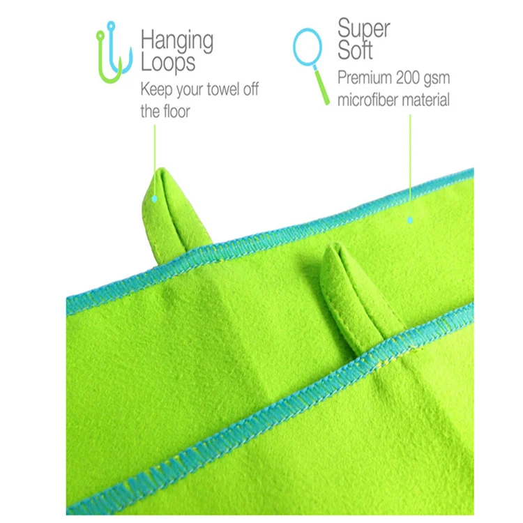 Customized Fast Drying Microfiber Suede Travel Towel Water Absorbent Sports Pattern - Image 3
