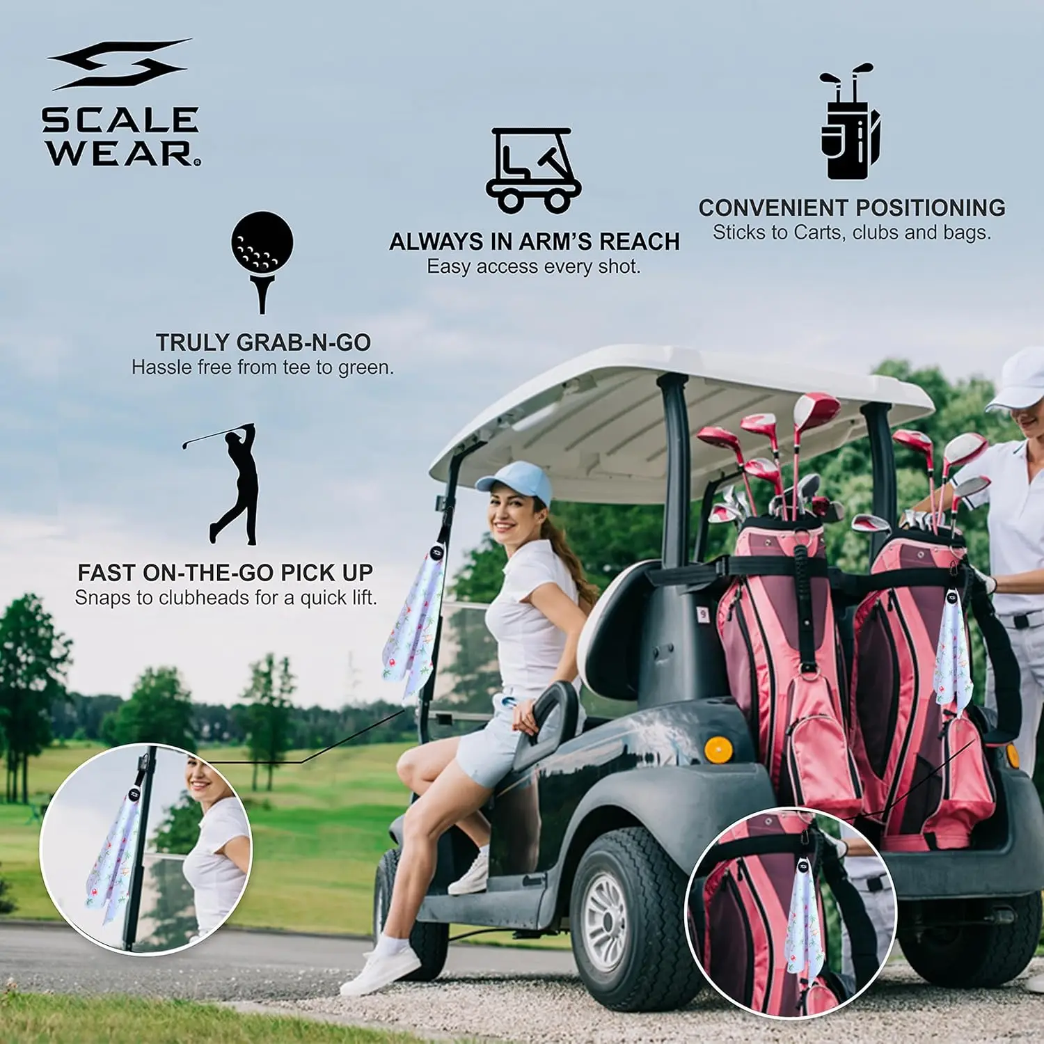 Customized Golf Towel Woven Microfiber Waffle Roll Rectangle Quick-Dry Lightweight - Image 6