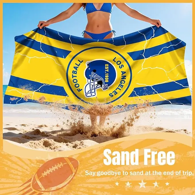 Customized LA Football Beach Towel Microfiber Digital Print Quick-dry Pineapple Plaid - Image 3