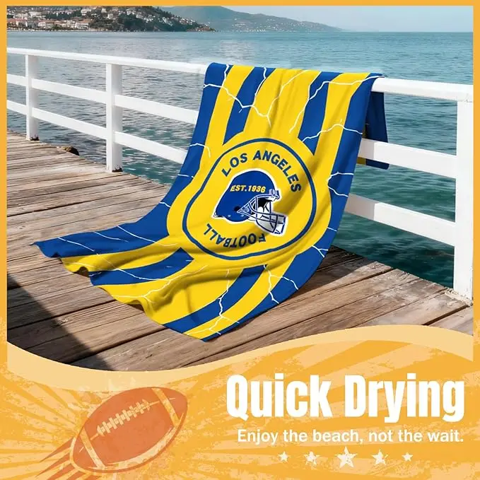 Customized LA Football Beach Towel Microfiber Digital Print Quick-dry Pineapple Plaid - Image 5