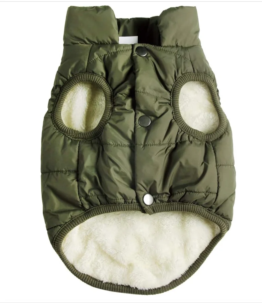 Customized Lightweight Puffy Dog Jacket Fleece Bonded Pet Coat