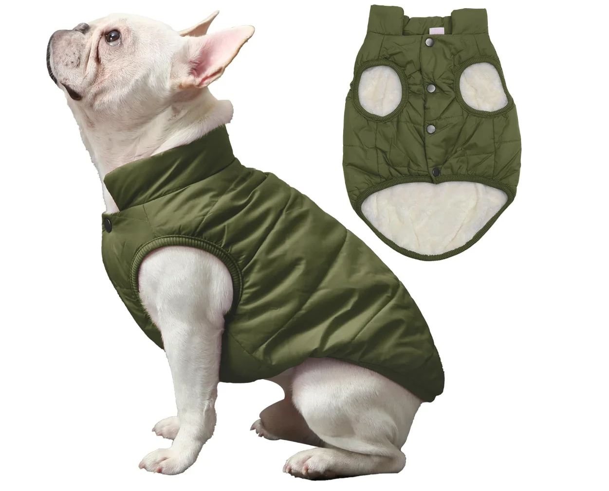Customized Lightweight Puffy Dog Jacket Fleece Bonded Pet Coat - Image 2