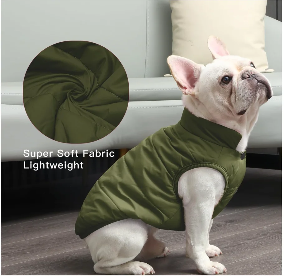 Customized Lightweight Puffy Dog Jacket Fleece Bonded Pet Coat - Image 3
