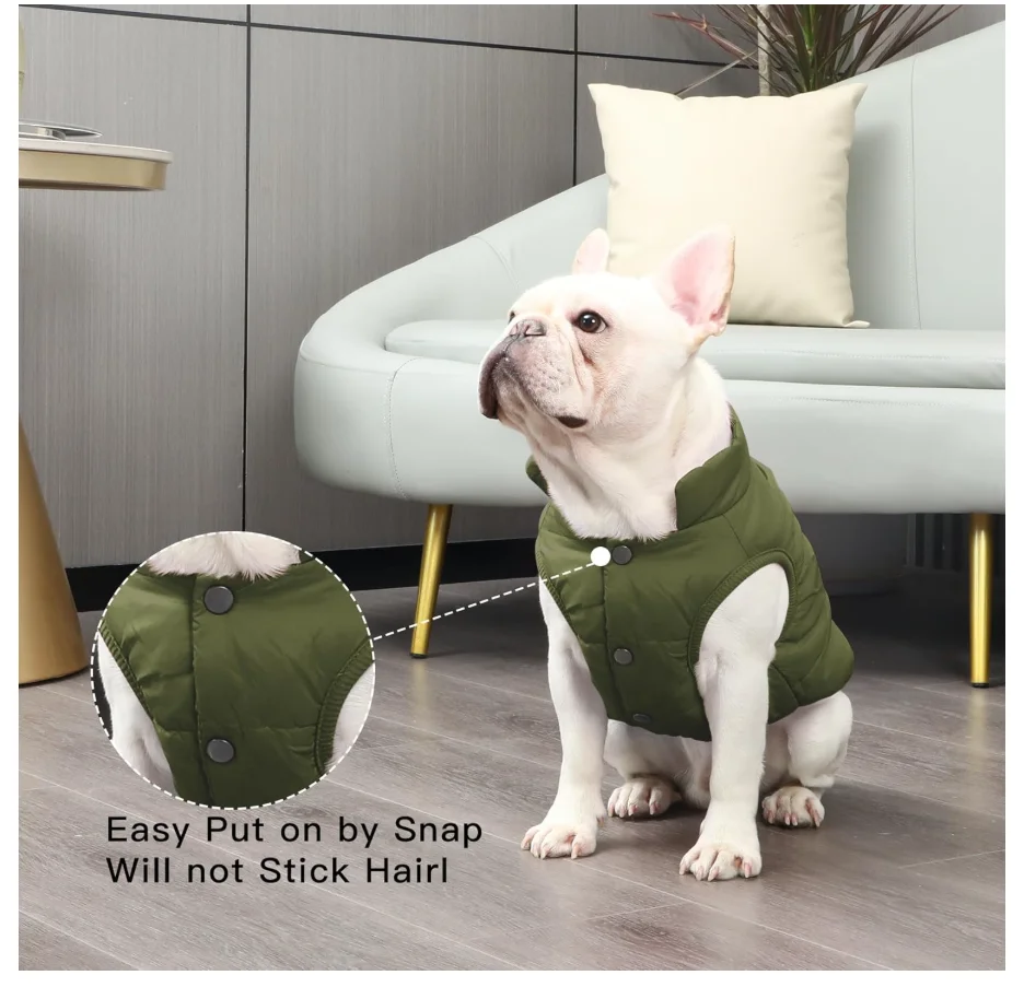 Customized Lightweight Puffy Dog Jacket Fleece Bonded Pet Coat - Image 4