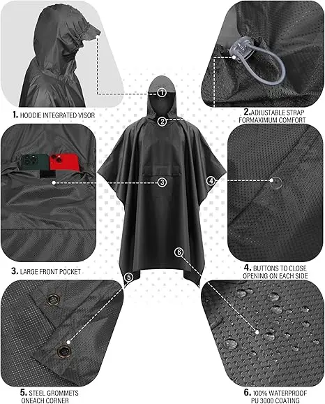 Customized Logo Microfiber Hooded Beach Towel Poncho for Adults Surf Hiking - Image 3
