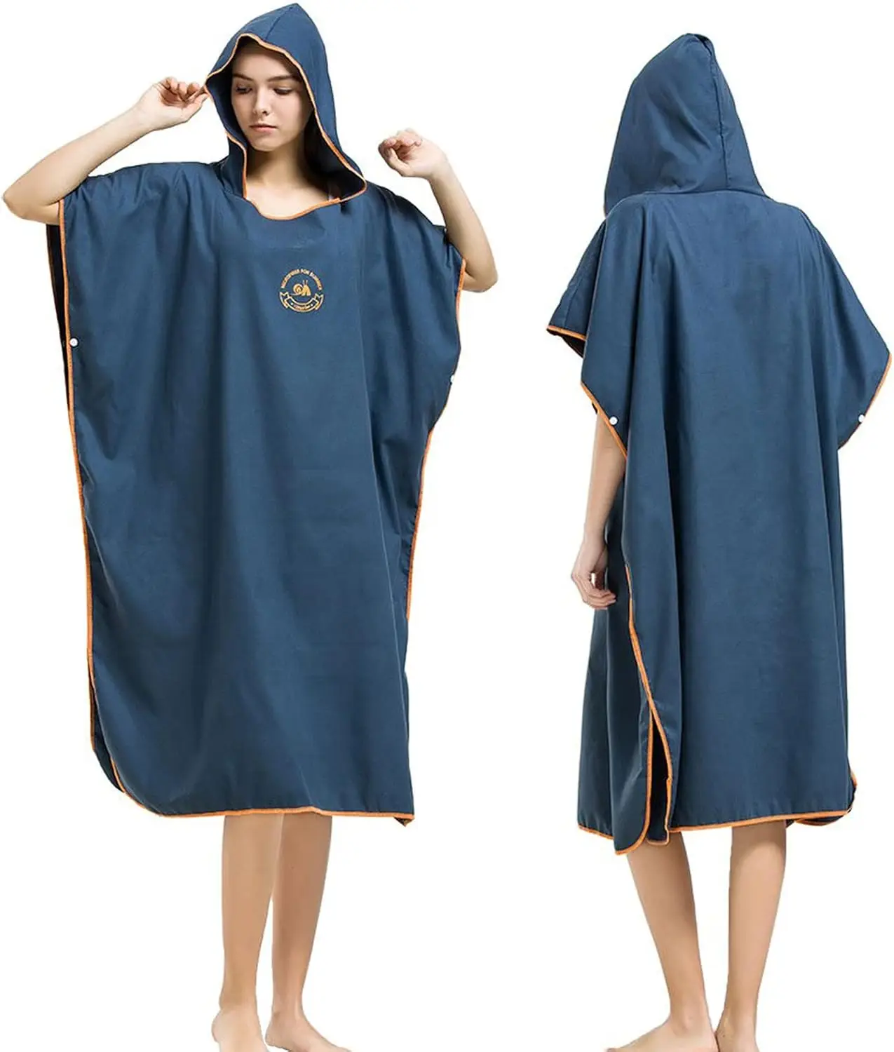 Customized Logo Microfiber Hooded Beach Towel Solid Color Surf Poncho for Adults - Image 5