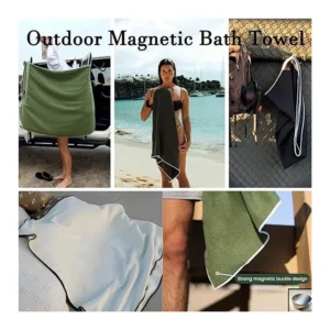Customized Logo Outdoor Car and Beach Towels Microfiber Hidden Magnet Corners Sports Pattern Woven