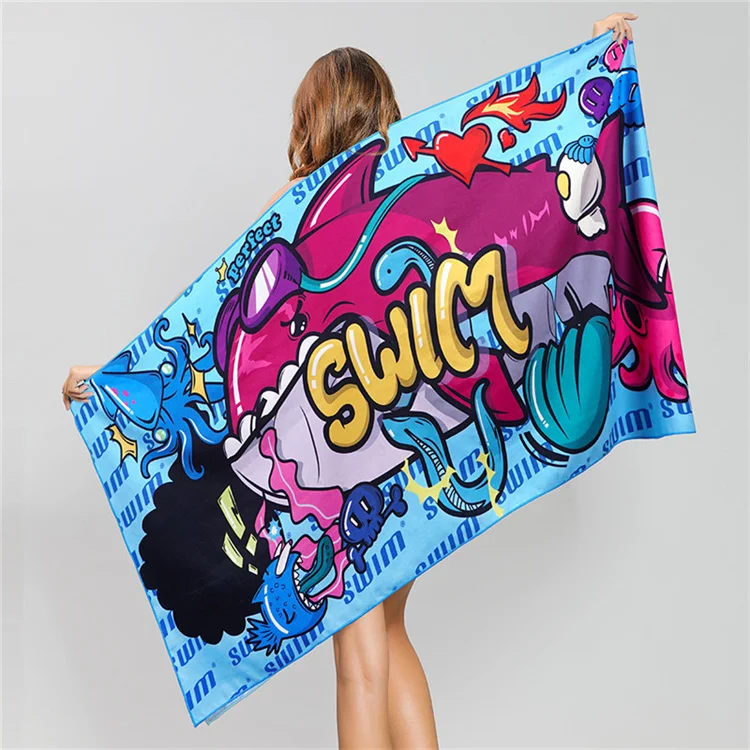 Customized Logo Sand Free Microfiber Beach Towels 200 Gsm Quick-dry Absorbent - Image 3