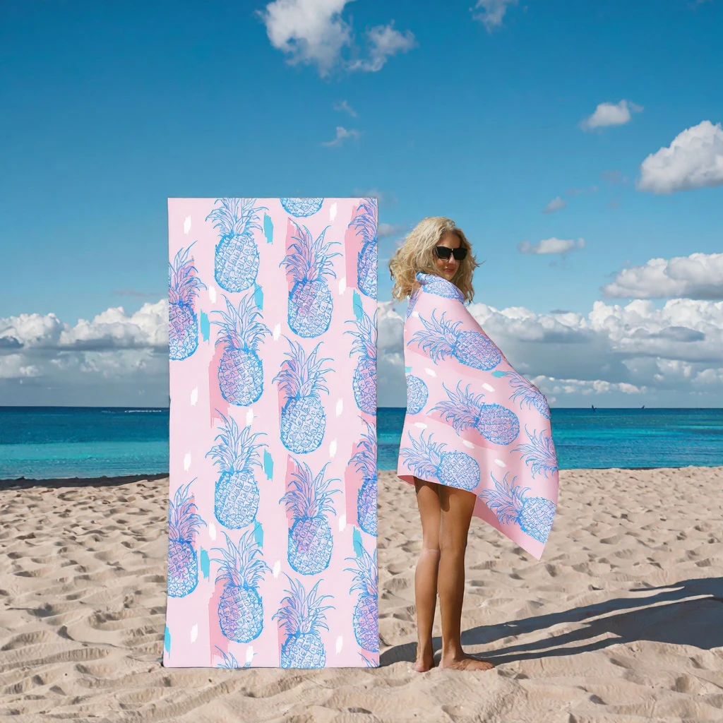 Customized Logo Sand Free Quick Dry Luxury Beach Towel Eco-Friendly - Image 3