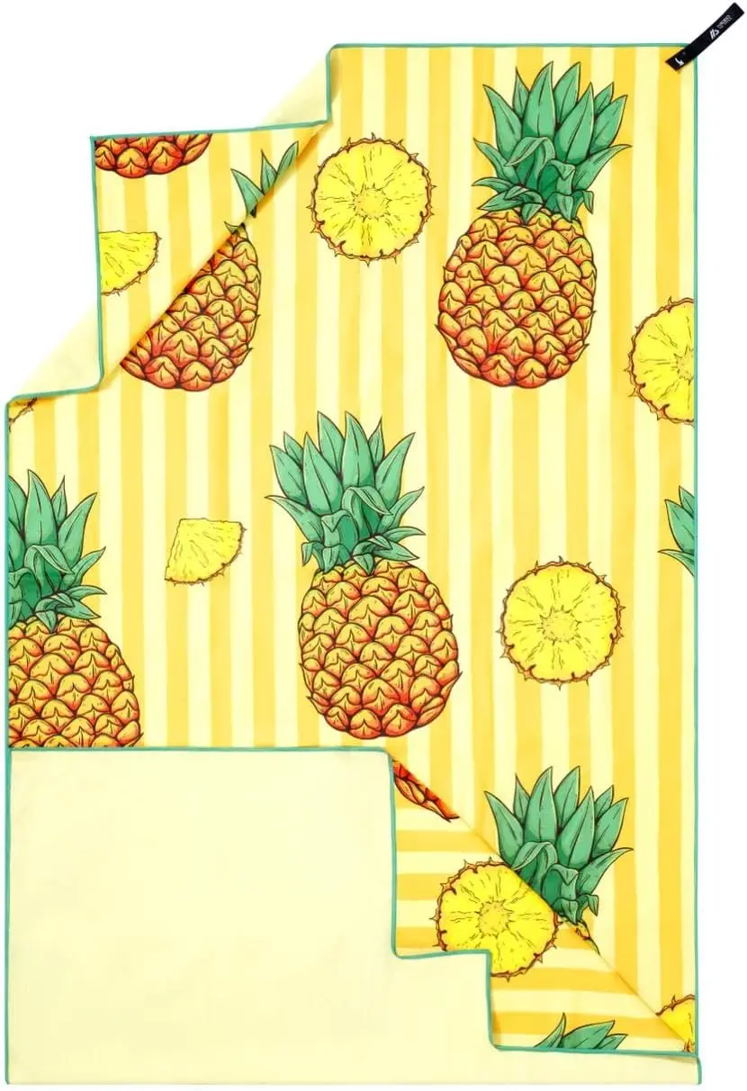 Customized Microfiber Beach Towel Digital Print Quick-Dry Pineapple Plaid - Image 2