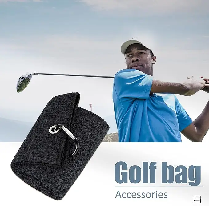 Customized Microfiber Golf Towel with Magnet Hook Sublimated Waffle Design - Image 6