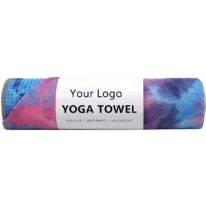 Customized Microfiber Waffle Weave Quick-Dry Yoga Towel with Grip Dots Non-Slip Eco-Friendly Hot Yoga Mat Fitness