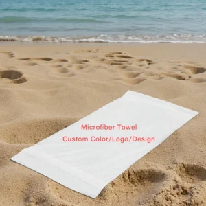 Customized Pattern Lightweight Beach Towel Summer Recycled Microfiber with Mesh Bag