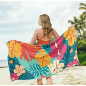Customized Print RPET Microfiber Suede Towel Absorbent Quick Dry Beach Sports GRS Certified Outdoor