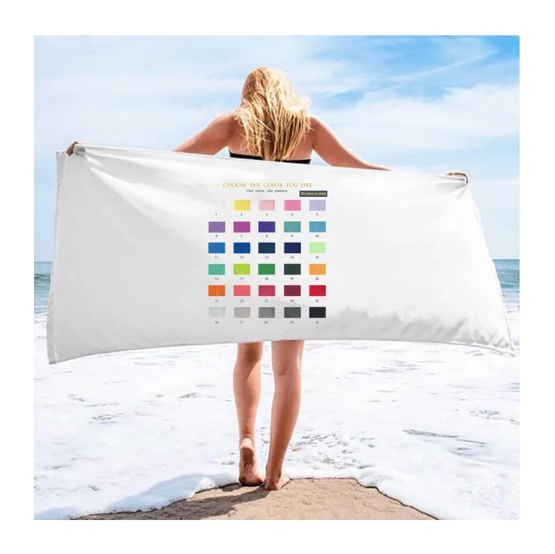 Customized Print Summer Antibacterial Quick-Dry Microfiber Beach Towel Sand-Free Lightweight Camping