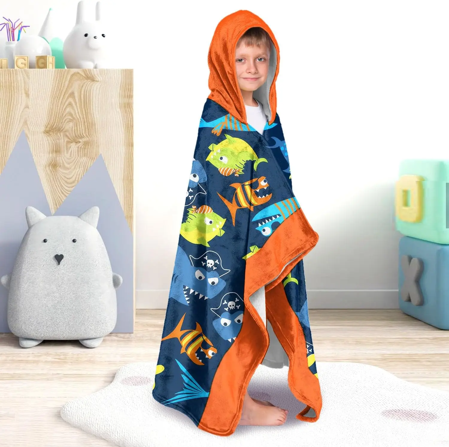 Customized Summer Beach Towel Eco-Friendly Absorbent Suede Hoodie Sustainable Microfiber Antimicrobial Quick-Dry Soft - Image 2