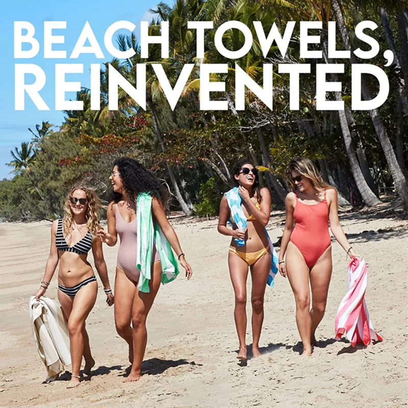 Customized XL Striped Suede Microfiber Beach Towel Lightweight Compressed Embroidered Logo - Image 5