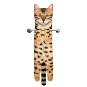 Cute Cat Funny Hand Towels Microfiber Super Absorbent Quick-Dry Animal Print Bathroom Kitchen Decor Gift Cat Lovers