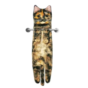 Cute Cat Funny Hand Towels Microfiber Super Absorbent Quick-Dry Print Bathroom Kitchen Decor Gift for Women Cat Lovers