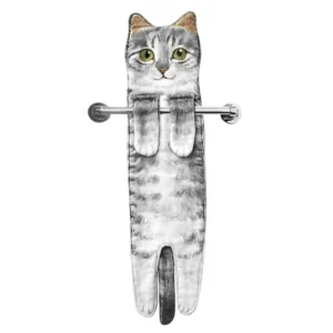 Cute Cat Funny Hand Towels - Microfiber Super Absorbent Quick-Dry Print for Bathroom Kitchen Decor Gift for Women Animal Lovers