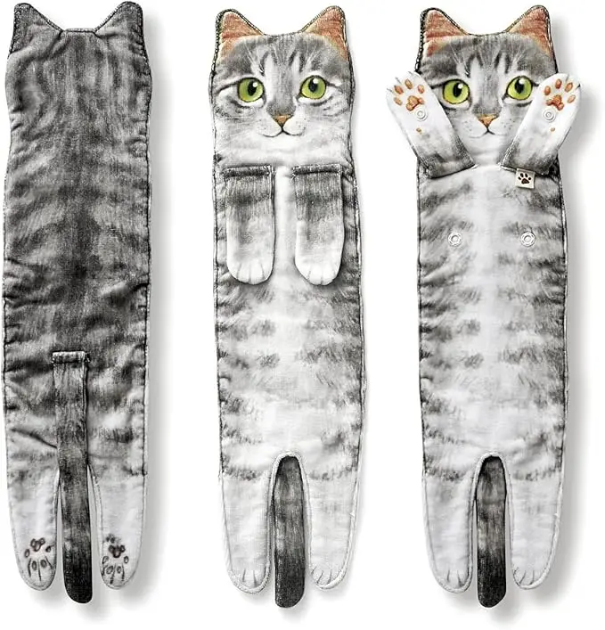 Cute Cat Funny Hand Towels - Microfiber Super Absorbent Quick-Dry Print for Bathroom Kitchen Decor Gift for Women Animal Lovers - Image 3