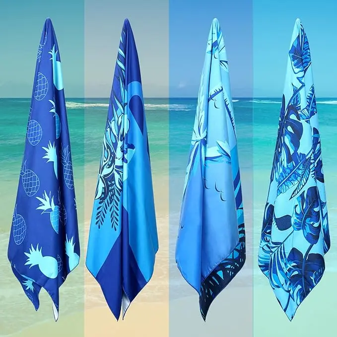 DIY Custom Digital Print Cartoon Recycled Polyester Beach Towel Quick-Dry Microfiber Gym Shower Tropical - Image 3