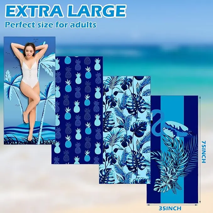 DIY Custom Digital Print Cartoon Recycled Polyester Beach Towel Quick-Dry Microfiber Gym Shower Tropical - Image 5