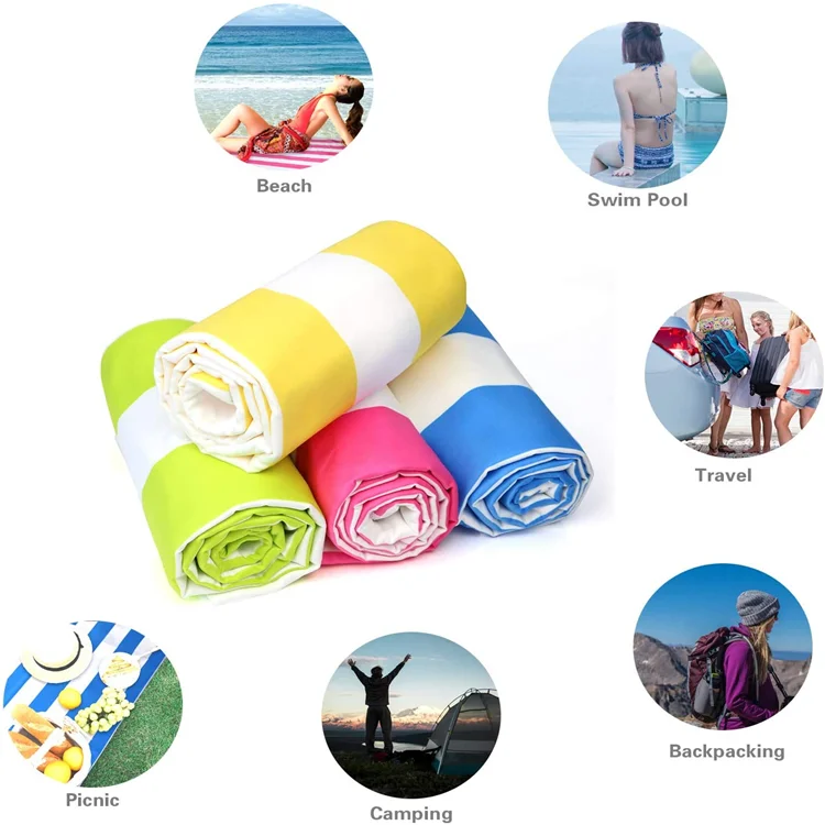 Double-Sided Plush Microfibre Absorbent Quick-Dry Towel Stripe Sublimation Print - Image 6