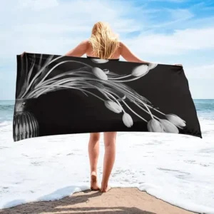 Double-Sided Printed Microfiber Beach Towel for Family Picnic Outdoor