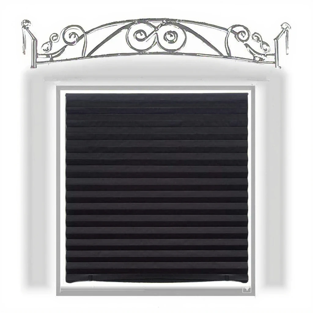 Durable Metal Paper Shade for Home Windows No Tools Room-Darkening Horizontal Pattern - Image 3