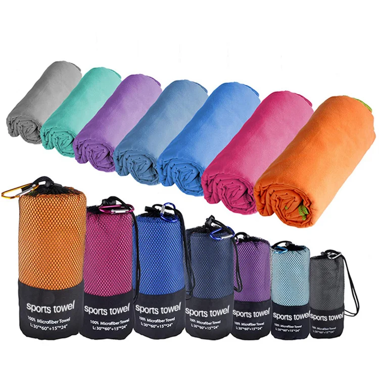 Eco-Friendly Custom Double-Sided Sand-Free RPET Microfiber Beach Towel Sports Home Compressed Recycled