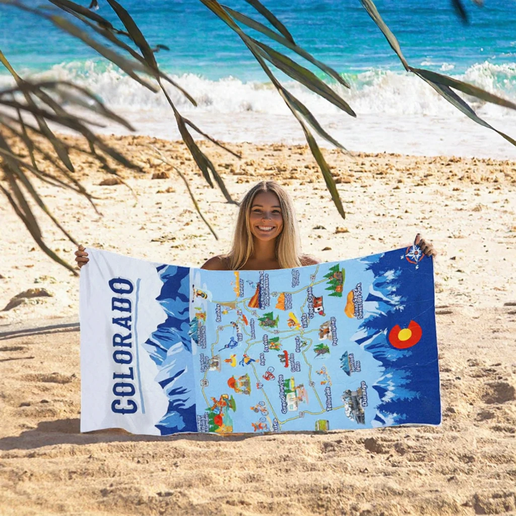 Eco-Friendly Luxury RPET Microfiber Beach Towels Custom Logo Quick Dry High Absorbent - Image 2