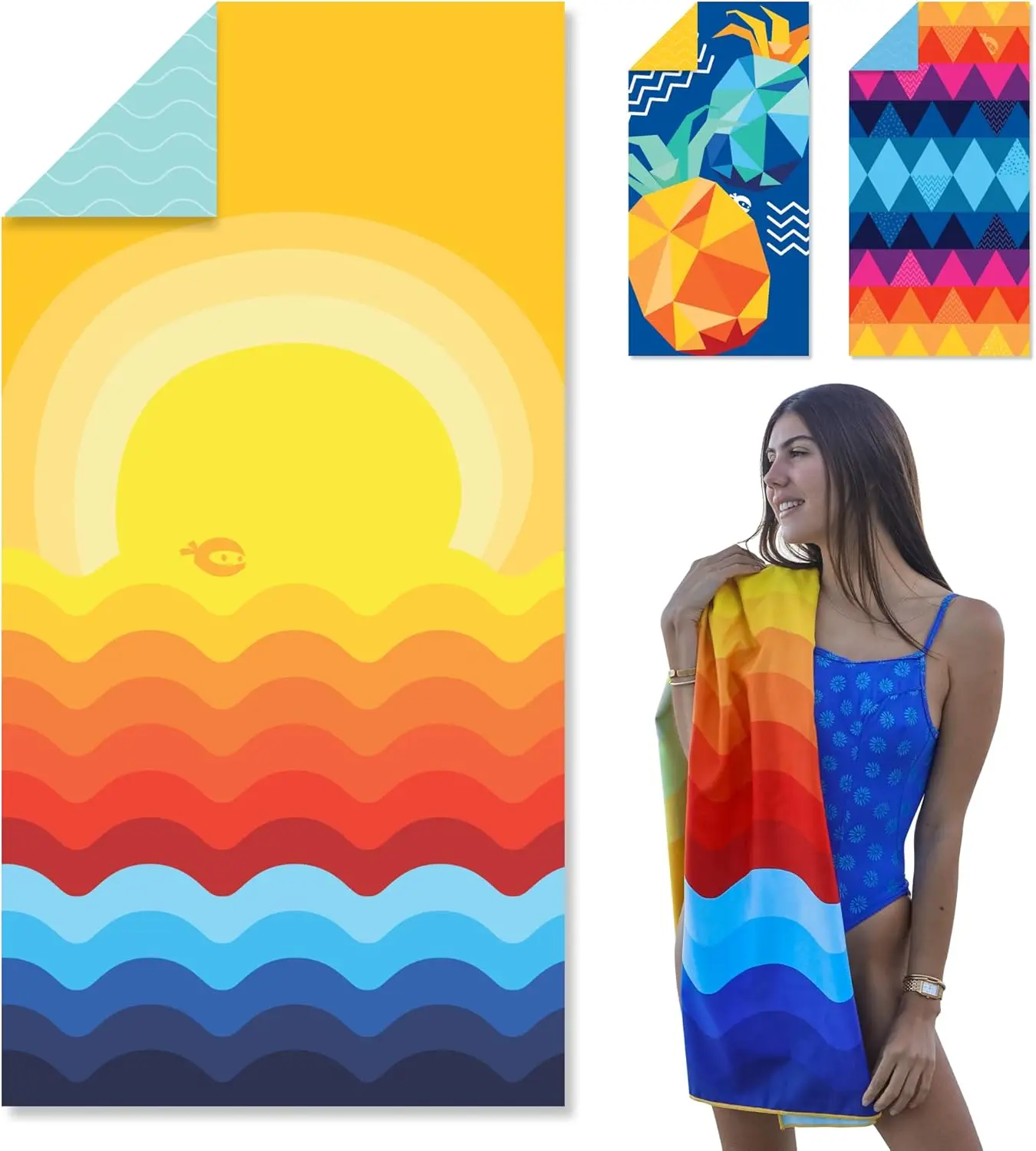Eco-Friendly Luxury RPET Microfiber Beach Towels Custom Logo Quick Dry High Absorbent - Image 6
