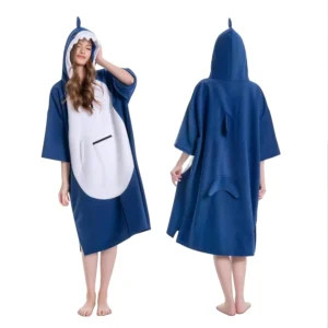 Eco-Friendly Microfiber Surf Poncho Quick-Dry Antimicrobial Soft Bath Robe