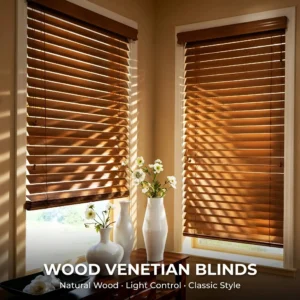 Eco-Friendly Paulownia Wood Venetian Blinds 25-50mm UV Blocking Custom Sizes