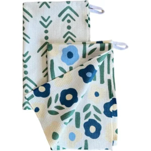 Eco-Friendly Woven Microfiber Dish Towel Absorbent Quick-Dry Custom Kitchen with Hanging Loop
