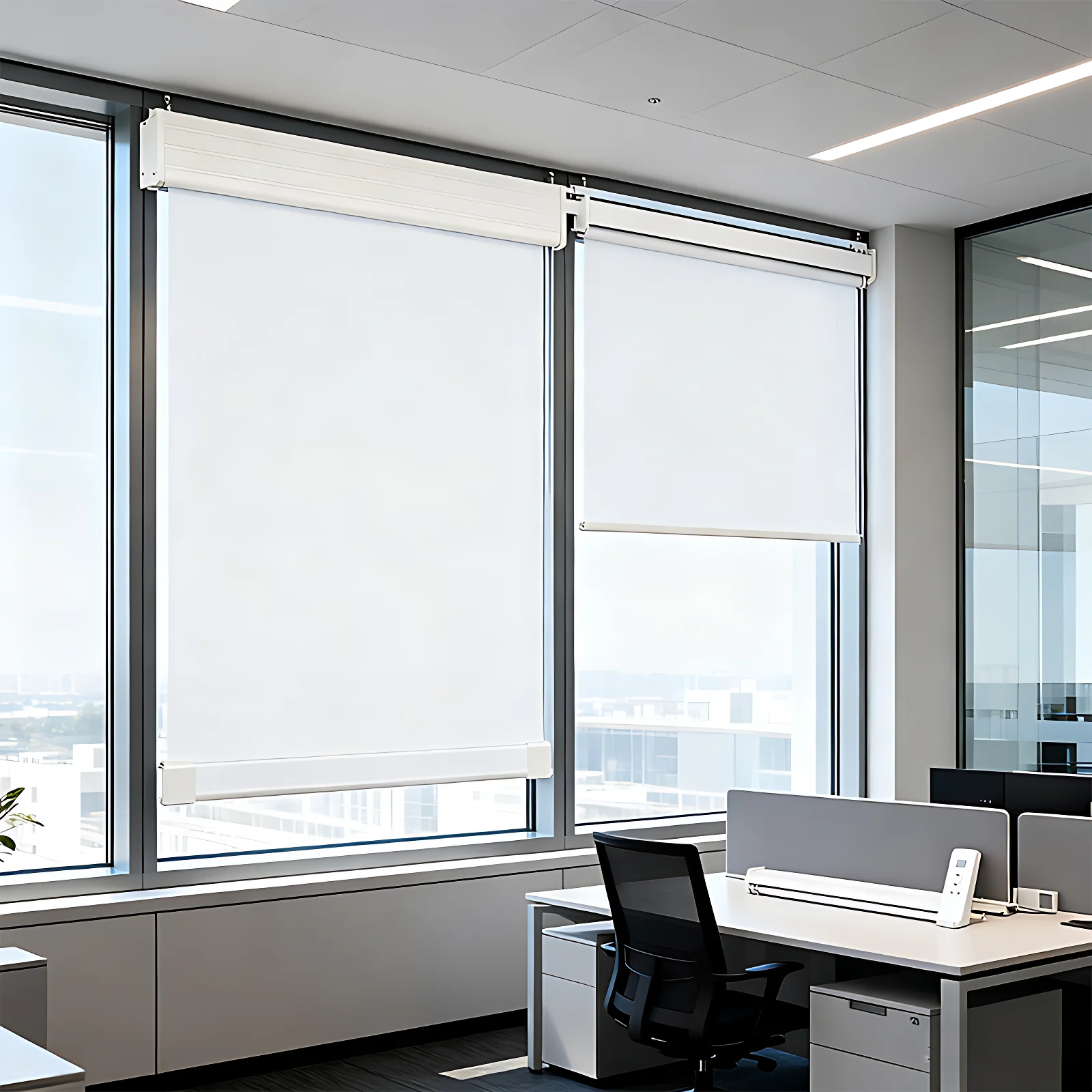 Electric Roller Blinds Remote Control - Motorized Window Shades for Living Room Bedroom