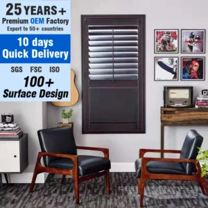 Elegant Hardwood White Plantation Shutters Indoor Window Fashion