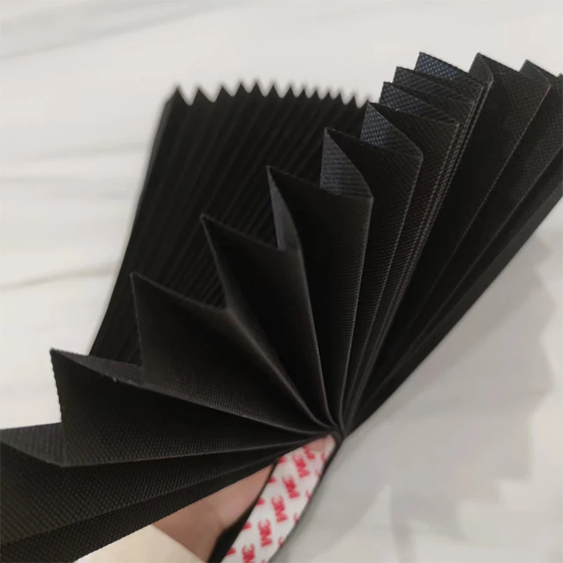 Everyday Use Simple Style Pleated Shade Built-In Black Non-Woven Fabric Blinds Pinhole Technique UV Blocking Eco-Friendly - Image 2